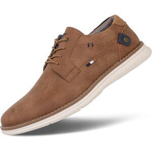 👑Men's Business Dress Oxford Brown Shoes Casual Comfort Lace-Up Closed Toe